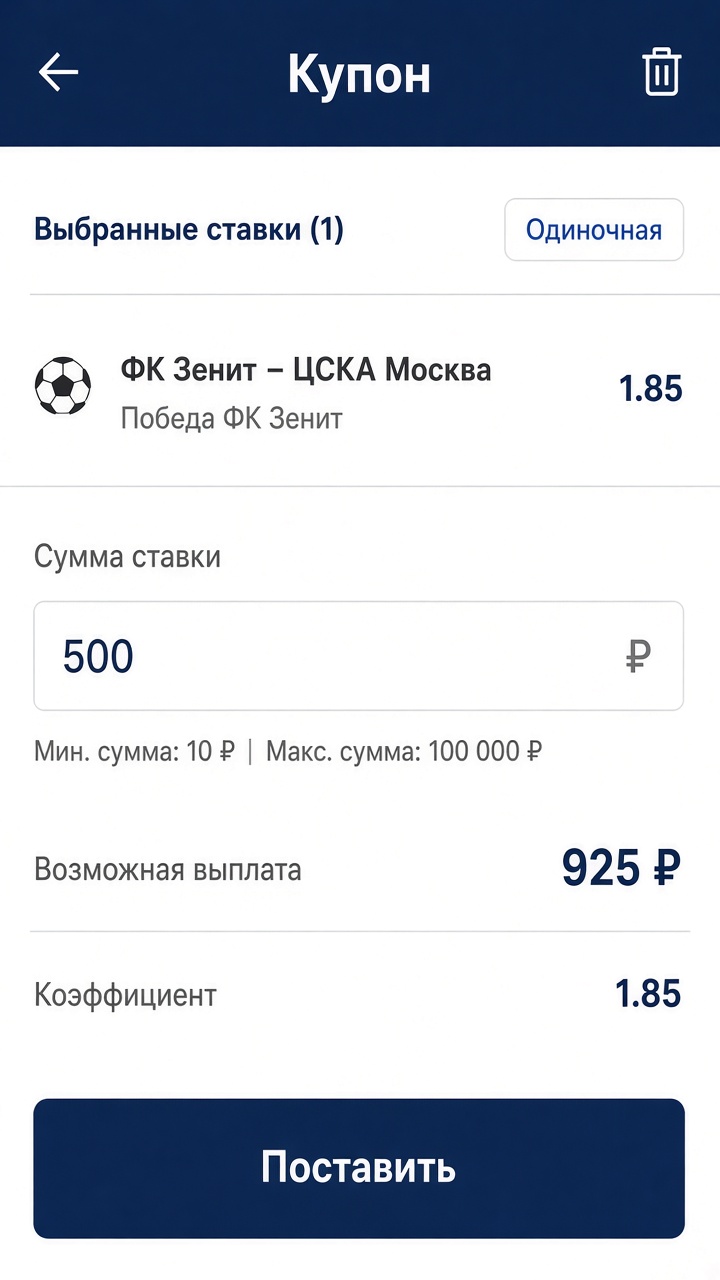 Скачать 1xBet на iOS — купон ставки